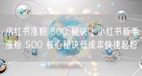 小红书涨粉 500 秘诀|小红书新手涨粉 500 核心秘诀低成本快速起粉