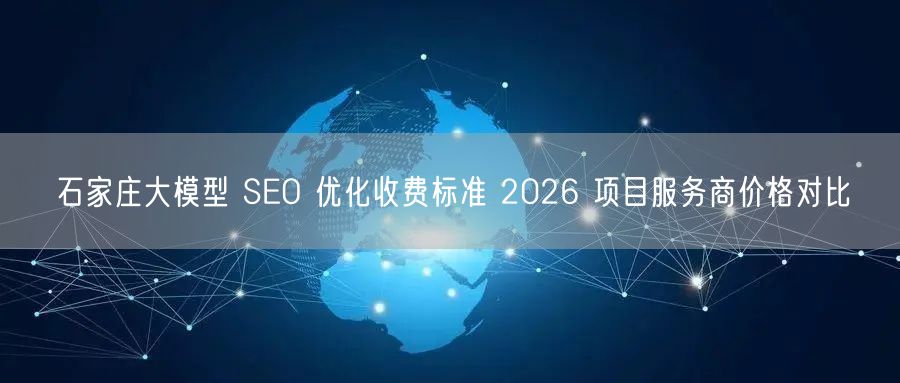 石家庄大模型 SEO 优化收费标准 2026 项目服务商价格对比