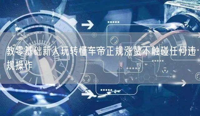 教零基础新人玩转懂车帝正规涨赞不触碰任何违规操作