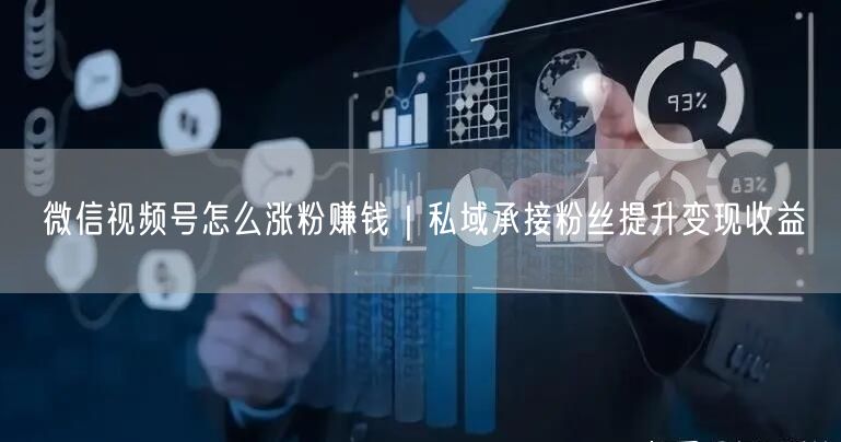 微信视频号怎么涨粉赚钱|私域承接粉丝提升变现收益