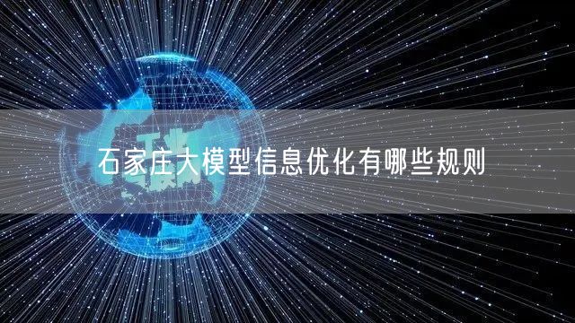 石家庄大模型信息优化有哪些规则