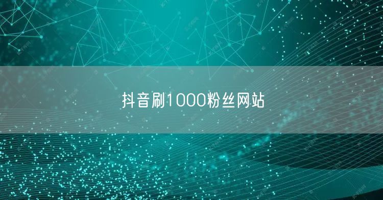 抖音刷1000粉丝网站