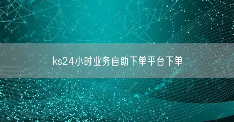 ks24小时业务自助下单平台下单