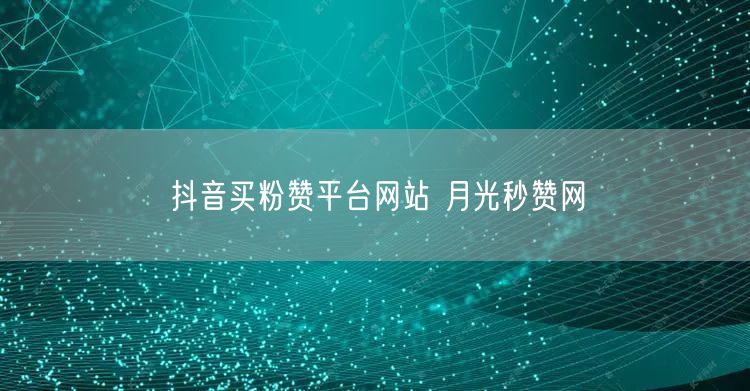 抖音买粉赞平台网站 月光秒赞网