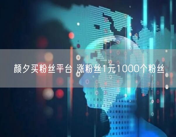 颜夕买粉丝平台 涨粉丝1元1000个粉丝