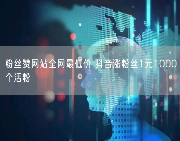 粉丝赞网站全网最低价 抖音涨粉丝1元1000个活粉