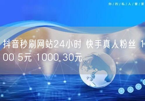 抖音秒刷网站24小时 快手真人粉丝 100 5元 1000 30元