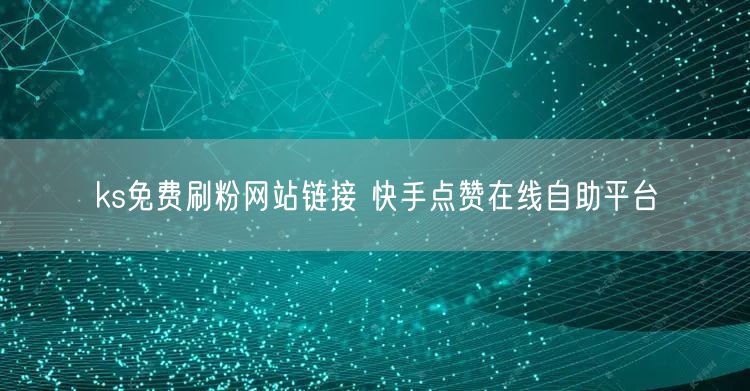ks免费刷粉网站链接 快手点赞在线自助平台