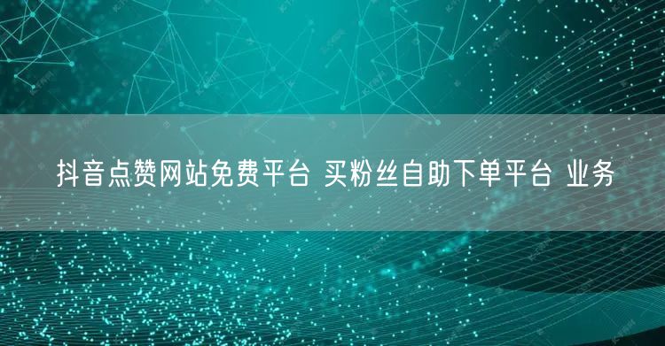 抖音点赞网站免费平台 买粉丝自助下单平台 业务