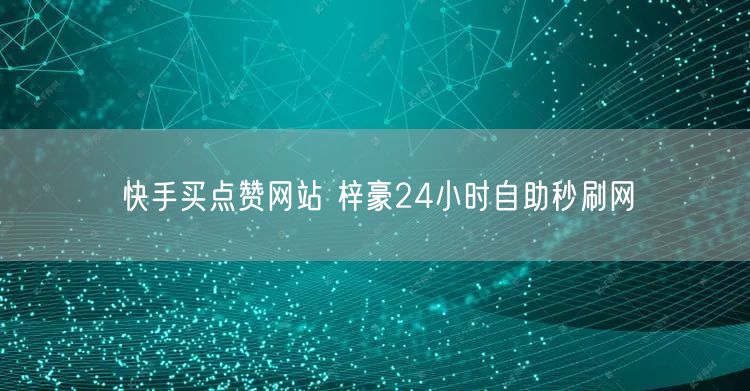 快手买点赞网站 梓豪24小时自助秒刷网