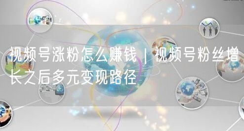 视频号涨粉怎么赚钱｜视频号粉丝增长之后多元变现路径